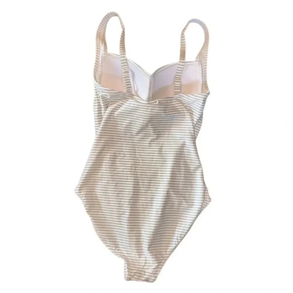 Niptuck Swim Sorrento Stripe Joanne One Piece Swimsuit Gray/White Size 4 - Picture 4 of 11